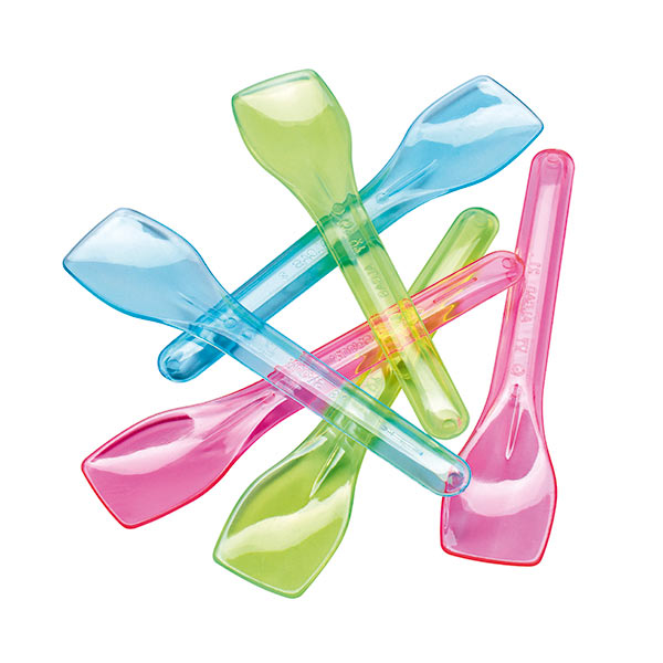 COLORED PLASTIC ICE CREAM SPOONS