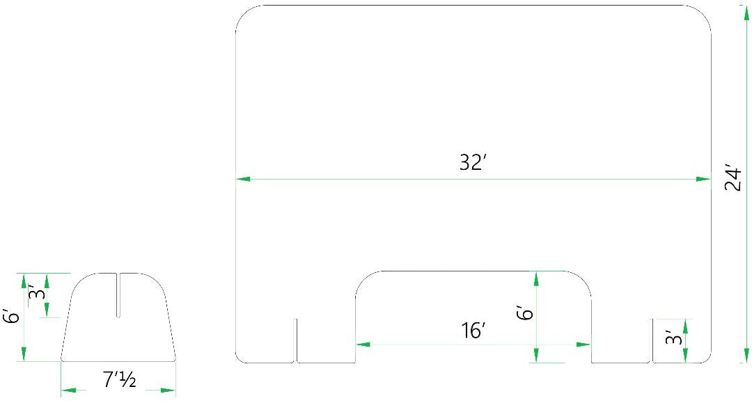 Sneeze Guard protector 32" wide x 24 tall with cutout